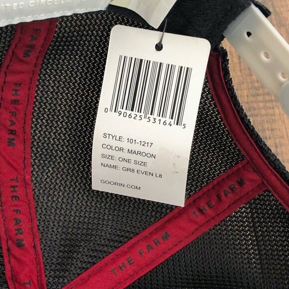 Goorin Bros Gr8 Even L8 Trucker Hat Snap Back Mens One Size Maroon Gray Black - Picture 9 of 11